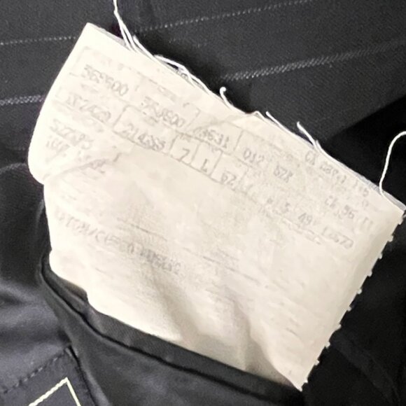 Ermenegildo Zenga Suit Jacket Blazer Black PinStripe Trofeo Size 52?   FLAW - Picture 6 of 9